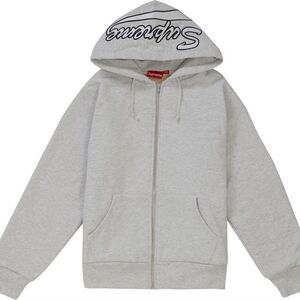 Supreme FW18 thermal zip sweater in ash Gray Zip-Up Hoodie Medium NEW